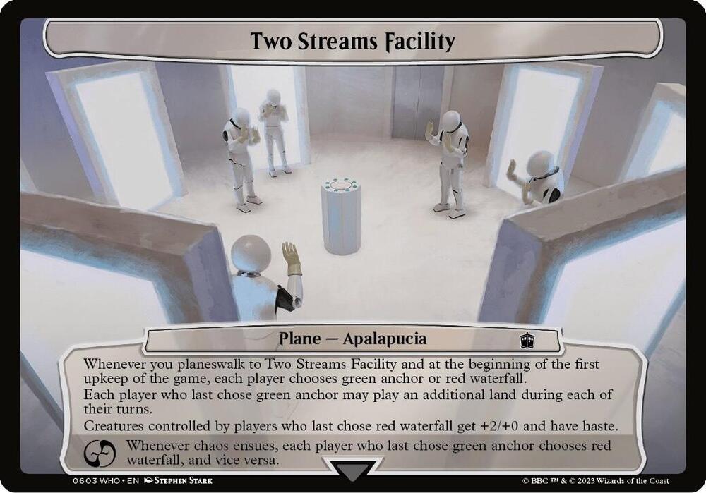 Two Streams Facility 603 card from Planechase: Universes Beyond: Doctor Who
