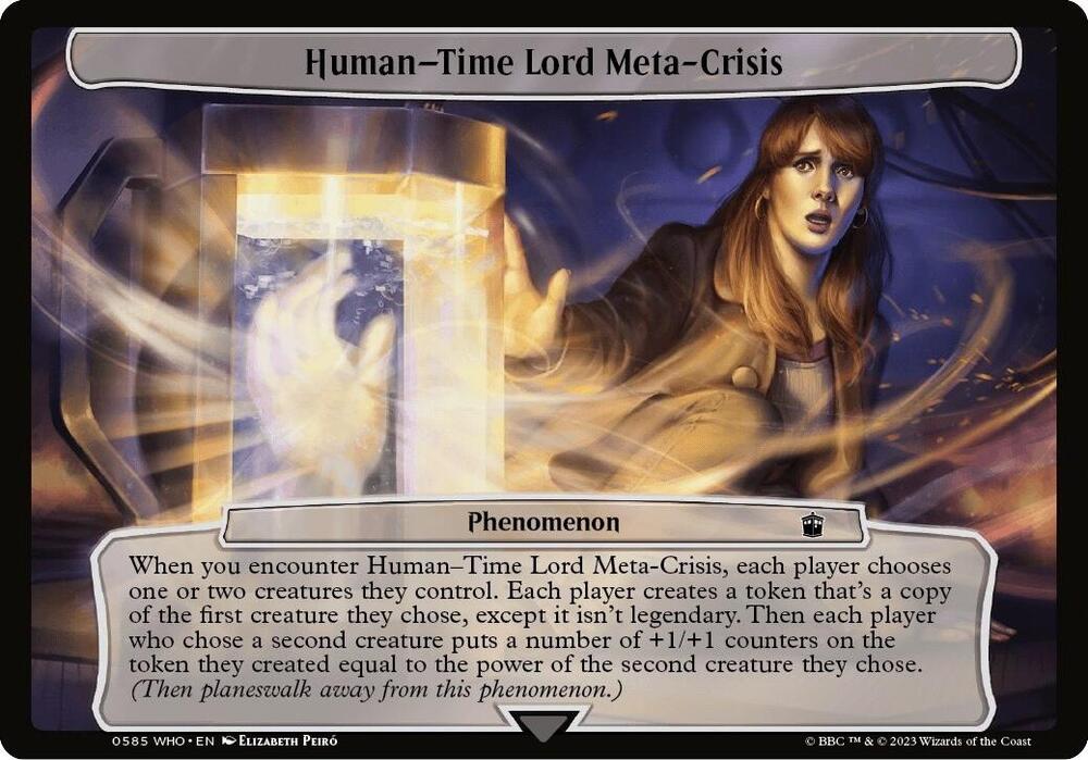 Human-Time Lord Meta-Crisis 585 card from Planechase: Universes Beyond: Doctor Who