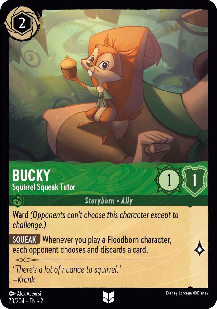 Bucky - Squirrel Squeak Tutor 73/204 card from Rise of the Floodborn