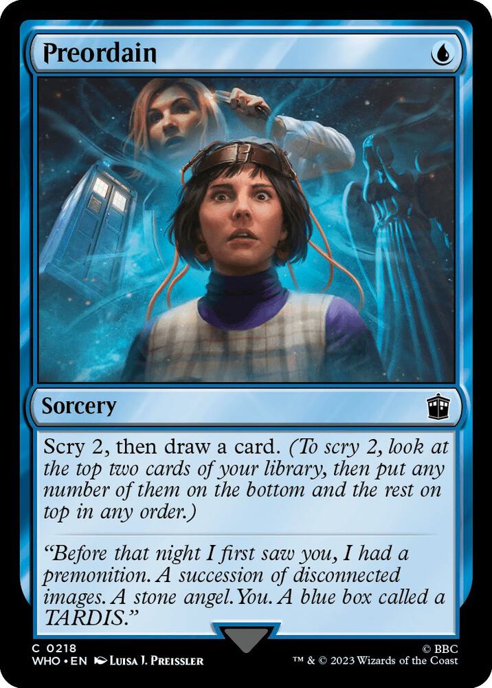 Preordain 218 card from Universes Beyond: Doctor Who