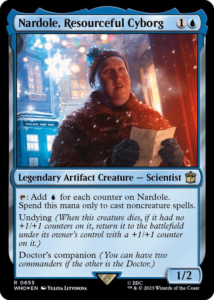 Nardole, Resourceful Cyborg (Surge Foil) 655 card from Universes Beyond: Doctor Who