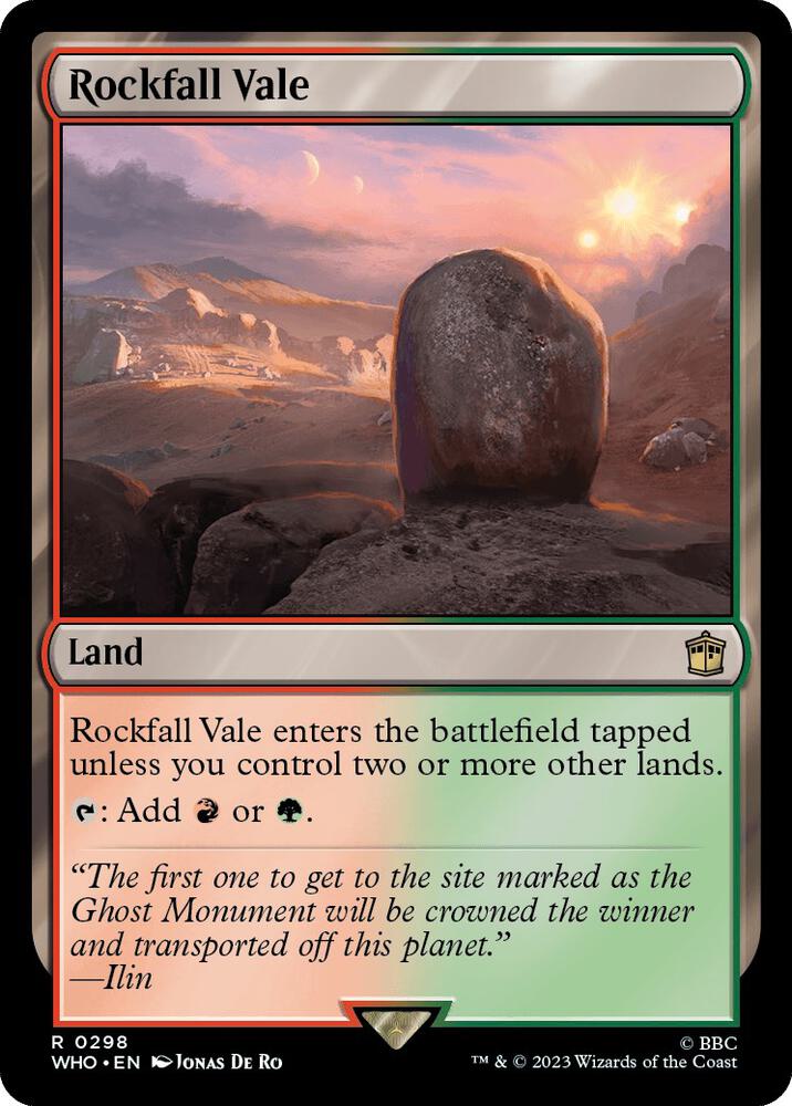 Rockfall Vale 298 card from Universes Beyond: Doctor Who