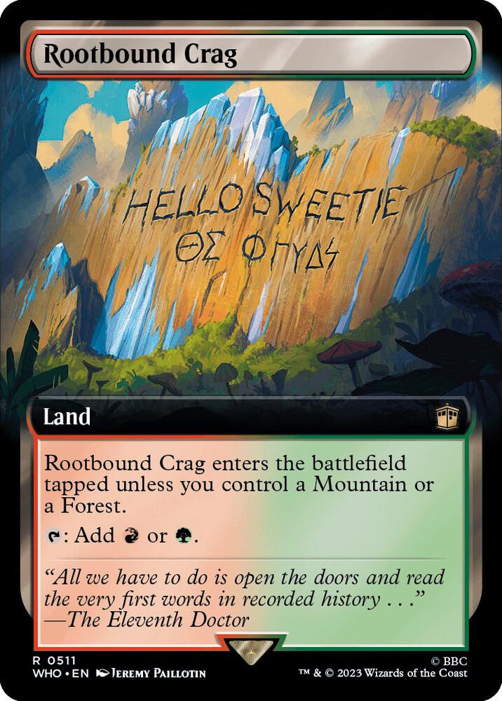 Rootbound Crag (Extended Art) 511 card from Universes Beyond: Doctor Who