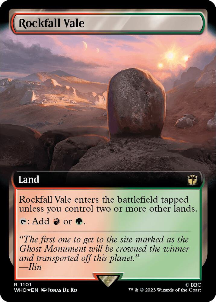 Rockfall Vale (Extended Art) (Surge Foil) 1101 card from Universes Beyond: Doctor Who