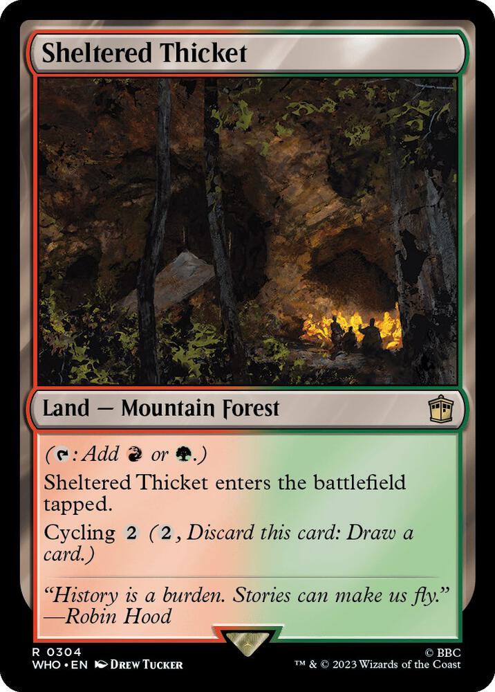 Sheltered Thicket 304 card from Universes Beyond: Doctor Who