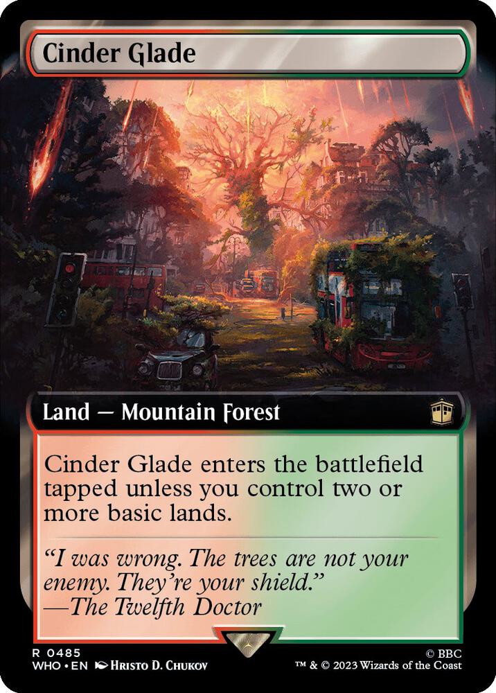 Cinder Glade (Extended Art) 485 card from Universes Beyond: Doctor Who