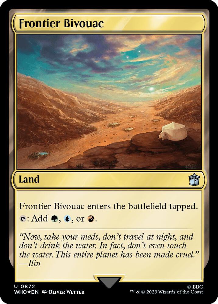 Frontier Bivouac (Surge Foil) 872 card from Universes Beyond: Doctor Who