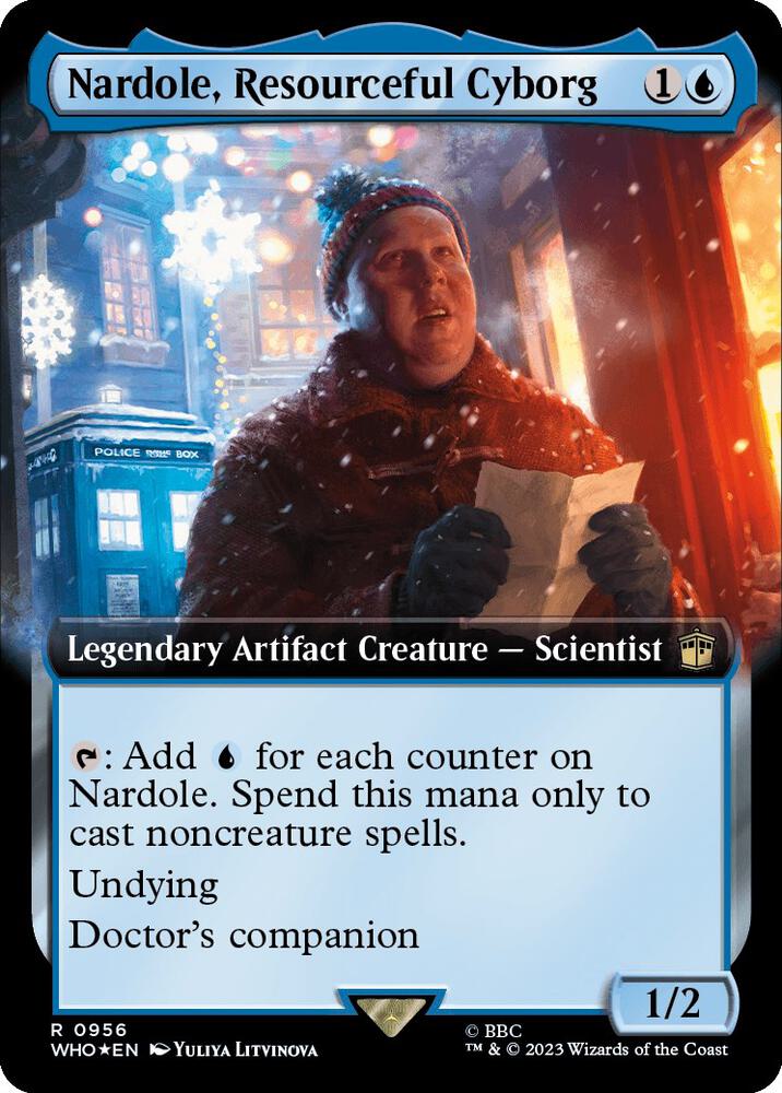 Nardole, Resourceful Cyborg (Extended Art) (Surge Foil) 956 card from Universes Beyond: Doctor Who