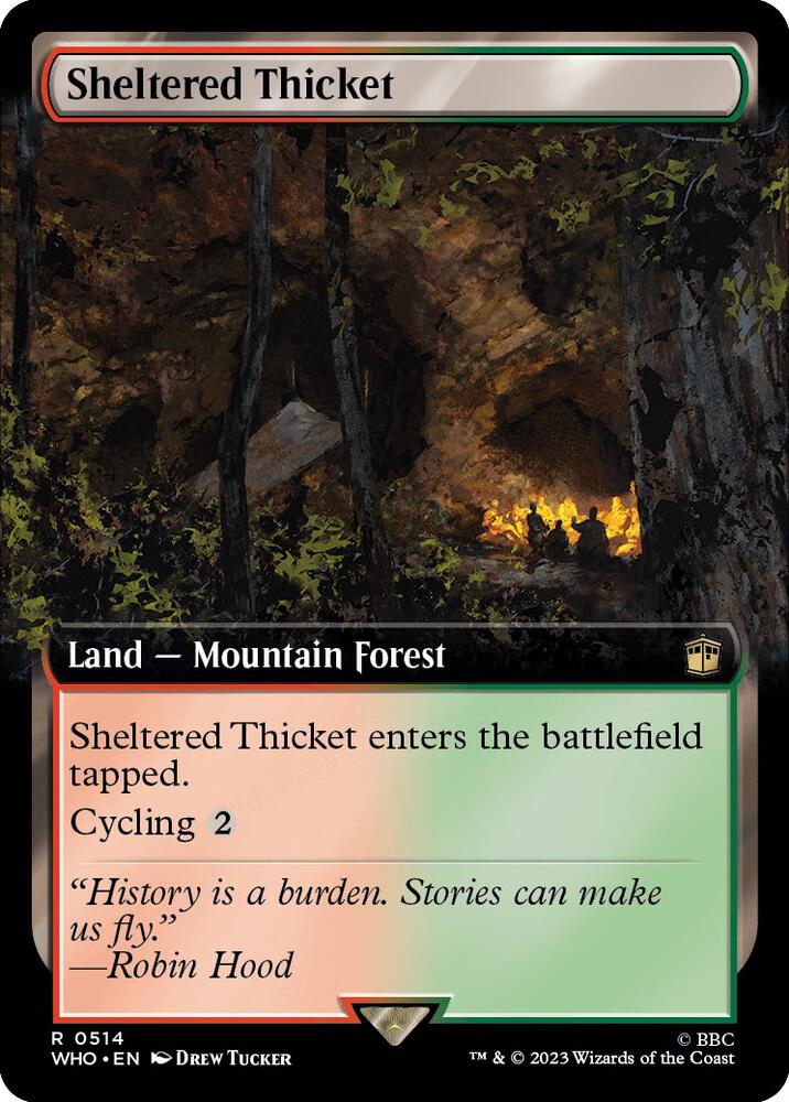 Sheltered Thicket (Extended Art) 514 card from Universes Beyond: Doctor Who
