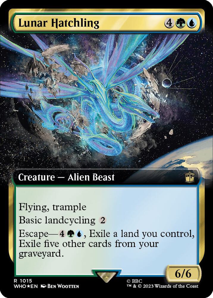 Lunar Hatchling (Extended Art) (Surge Foil) 1015 card from Universes Beyond: Doctor Who