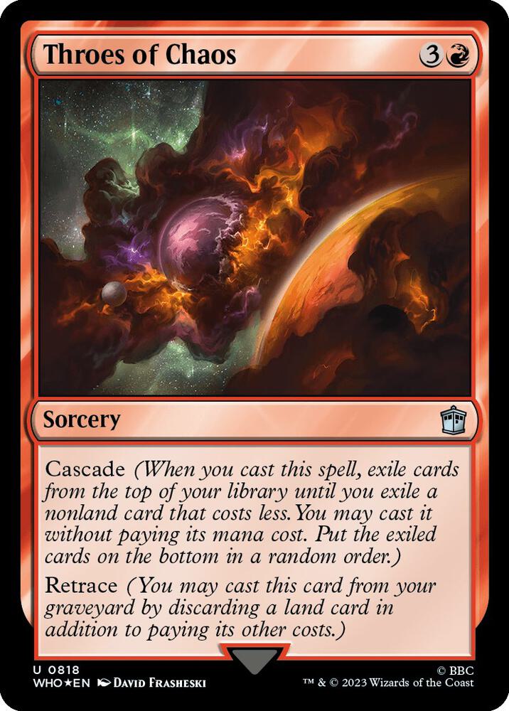 Throes of Chaos (Surge Foil) 818 card from Universes Beyond: Doctor Who