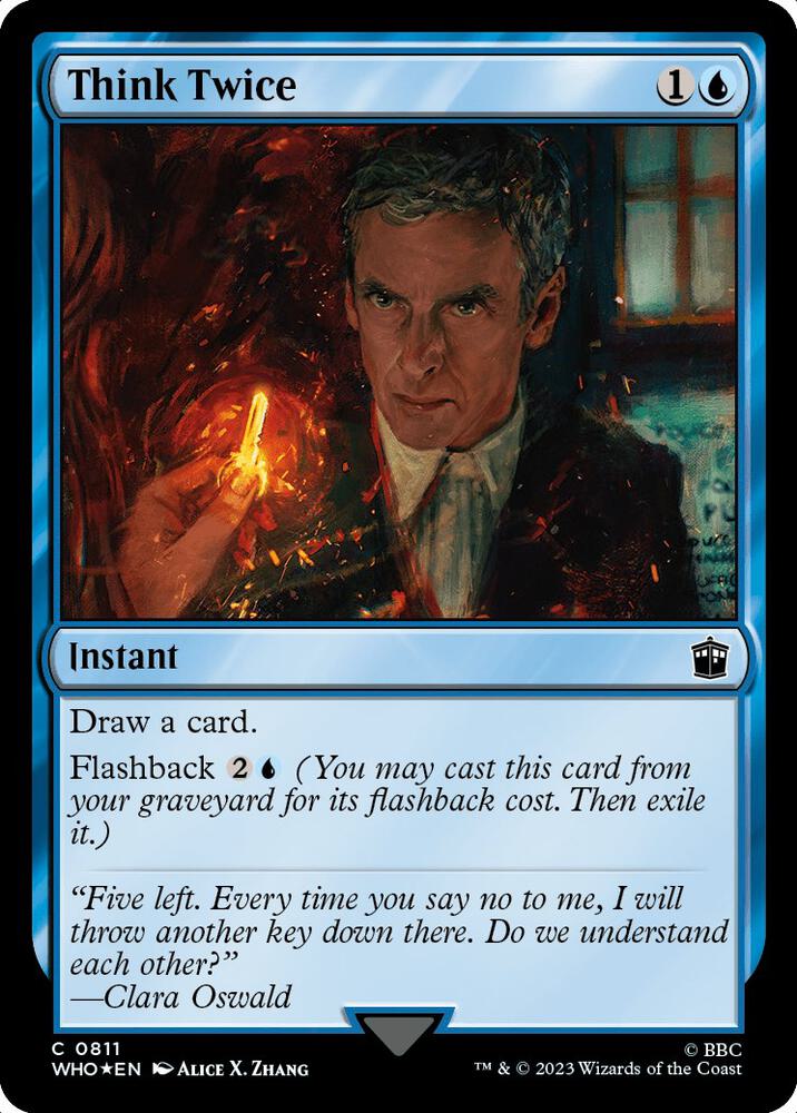 Think Twice (Surge Foil) 811 card from Universes Beyond: Doctor Who