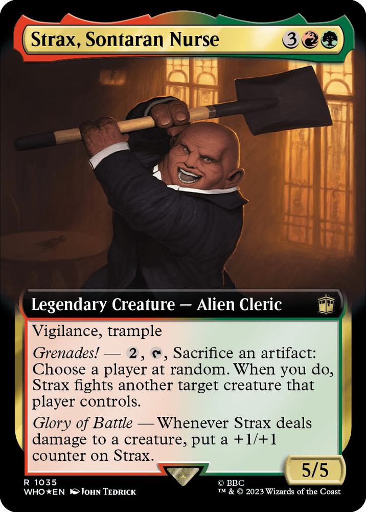 Strax, Sontaran Nurse (Extended Art) (Surge Foil) 1035 card from Universes Beyond: Doctor Who