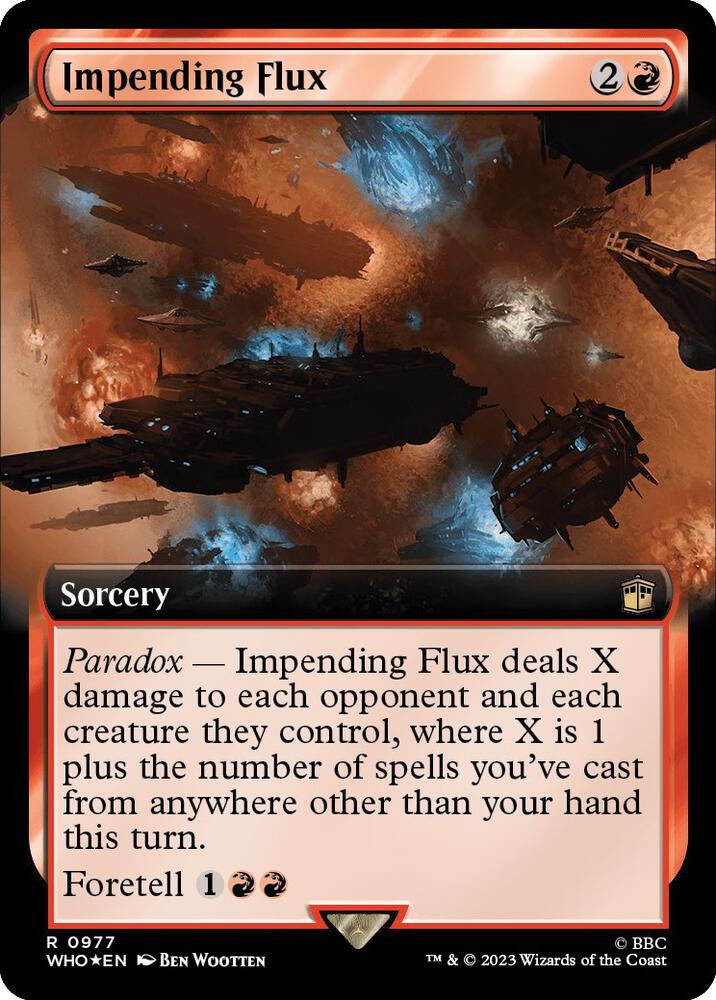 Impending Flux (Extended Art) (Surge Foil) 977 card from Universes Beyond: Doctor Who