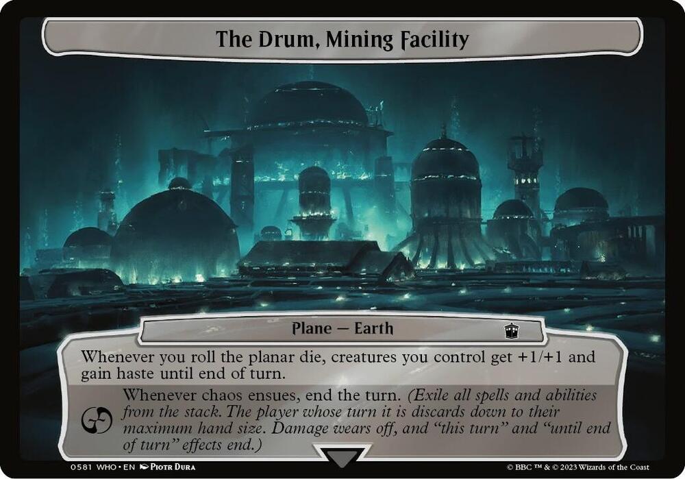 The Drum, Mining Facility 581 card from Planechase: Universes Beyond: Doctor Who