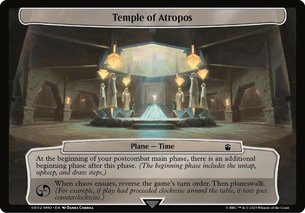 Temple of Atropos 602 card from Planechase: Universes Beyond: Doctor Who