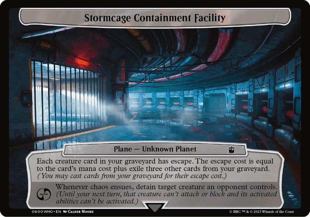 Stormcage Containment Facility 600 card from Planechase: Universes Beyond: Doctor Who