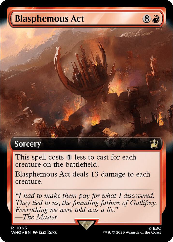 Blasphemous Act (Extended Art) (Surge Foil) 1063 card from Universes Beyond: Doctor Who