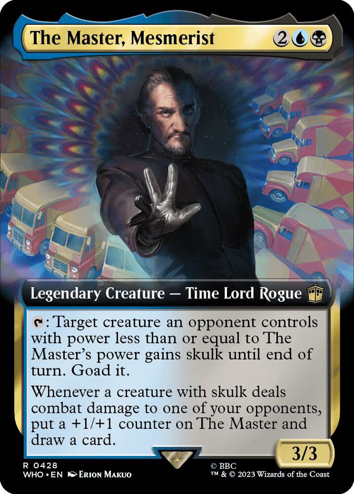 The Master, Mesmerist (Extended Art) 428 card from Universes Beyond: Doctor Who
