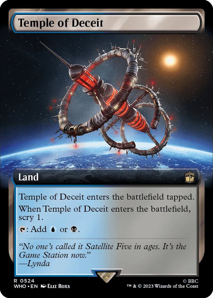 Temple of Deceit (Extended Art) 524 card from Universes Beyond: Doctor Who