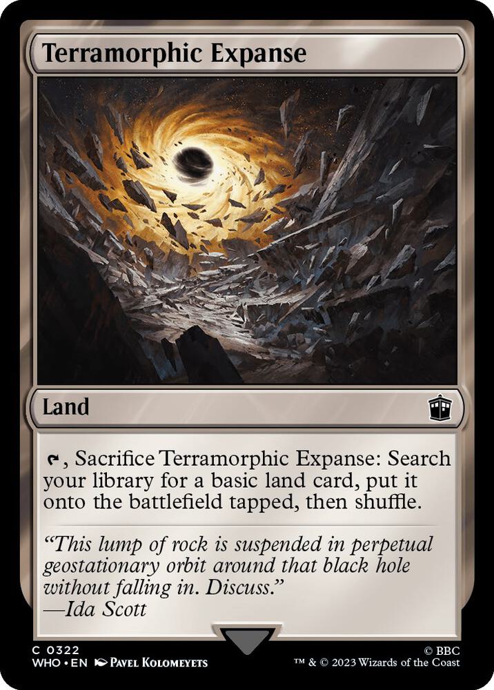 Terramorphic Expanse 322 card from Universes Beyond: Doctor Who
