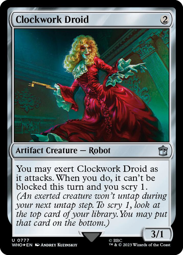 Clockwork Droid (Surge Foil) 777 card from Universes Beyond: Doctor Who