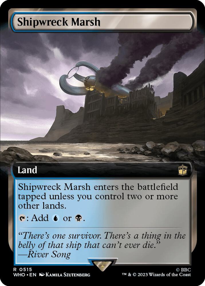 Shipwreck Marsh (Extended Art) 515 card from Universes Beyond: Doctor Who