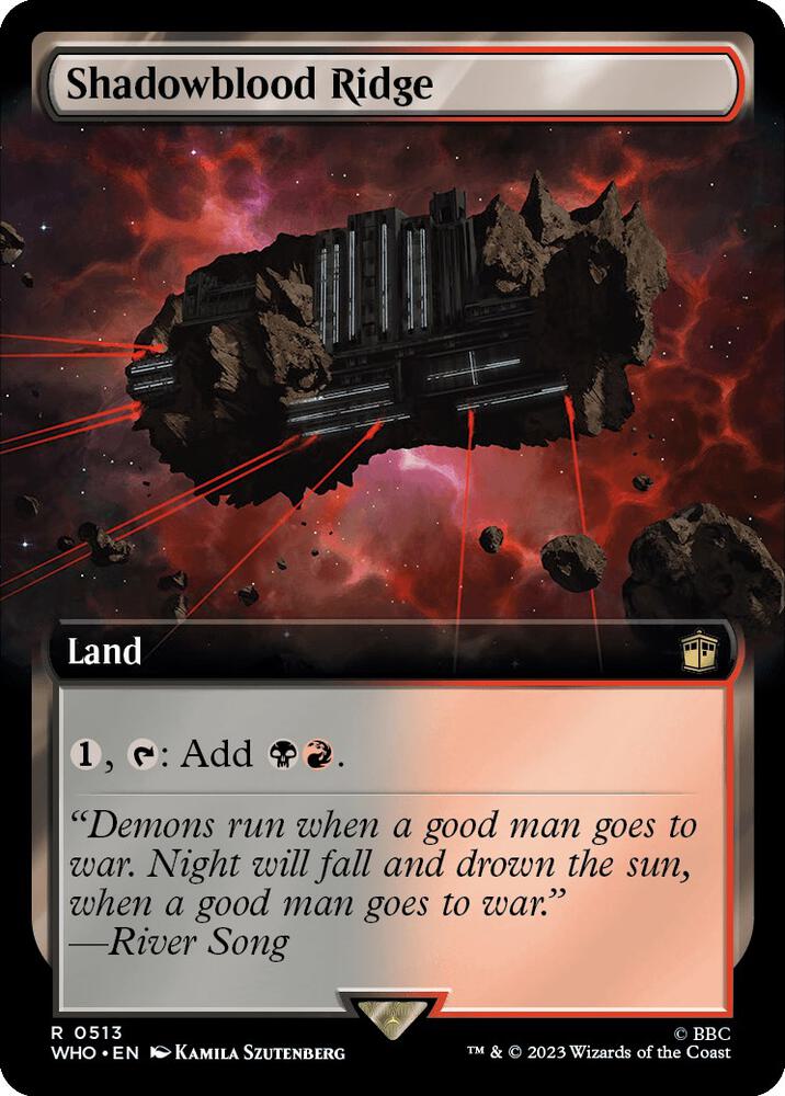 Shadowblood Ridge (Extended Art) 513 card from Universes Beyond: Doctor Who