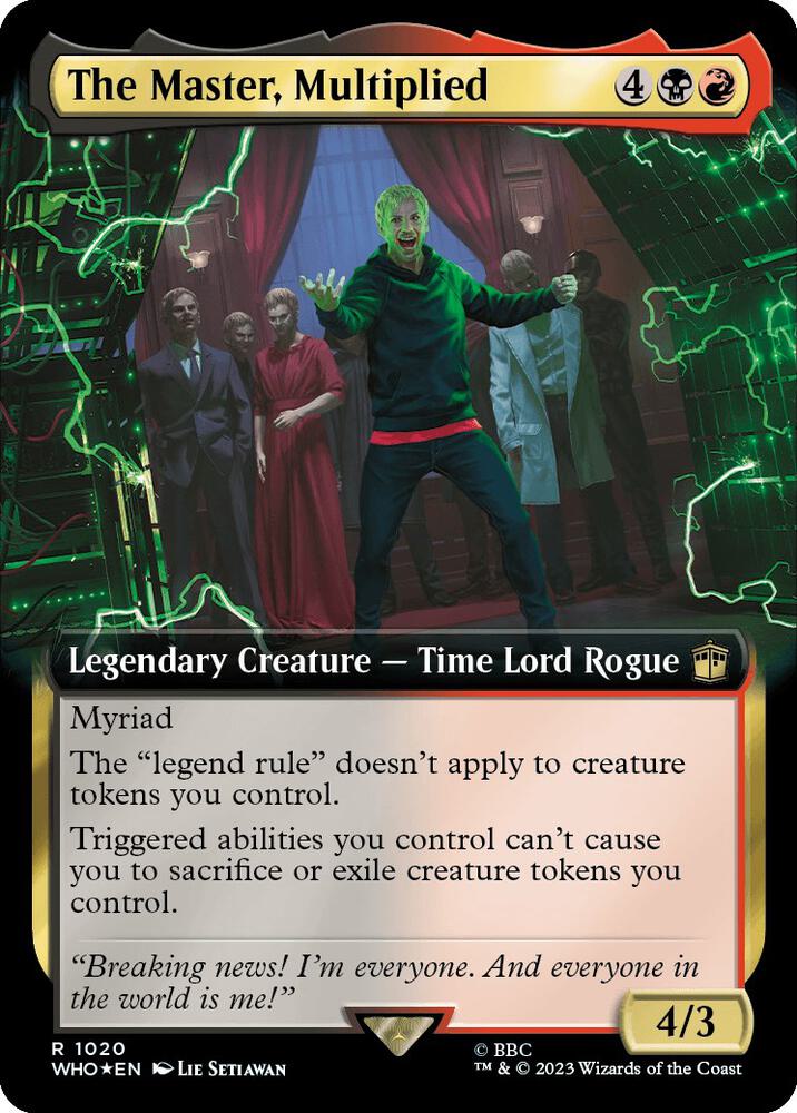 The Master, Multiplied (Extended Art) (Surge Foil) 1020 card from Universes Beyond: Doctor Who