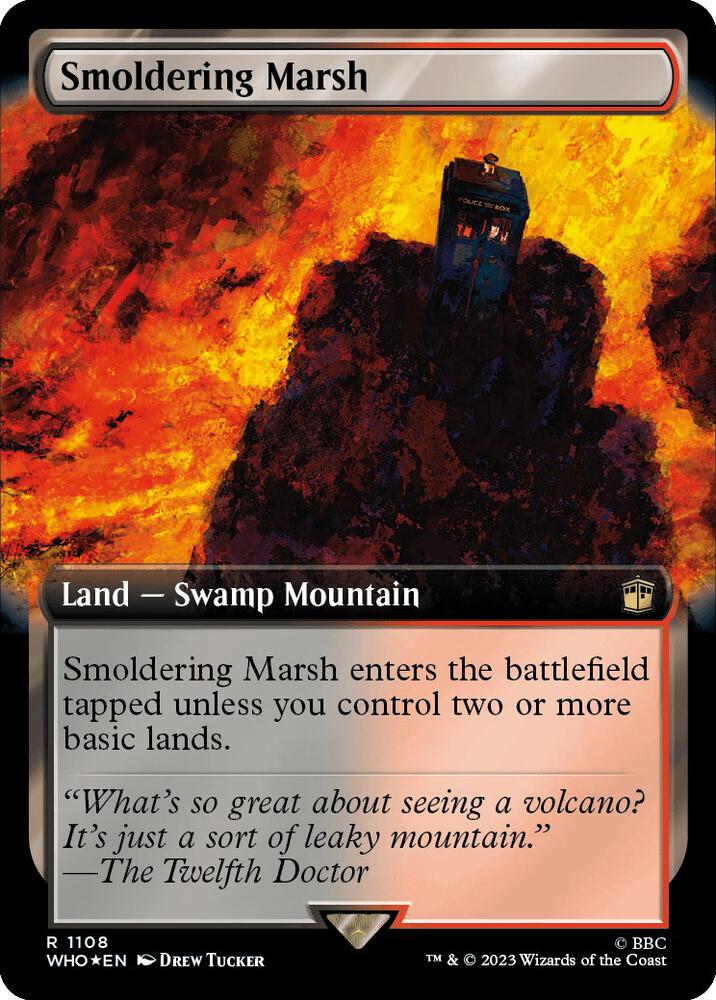 Smoldering Marsh (Extended Art) (Surge Foil) 1108 card from Universes Beyond: Doctor Who