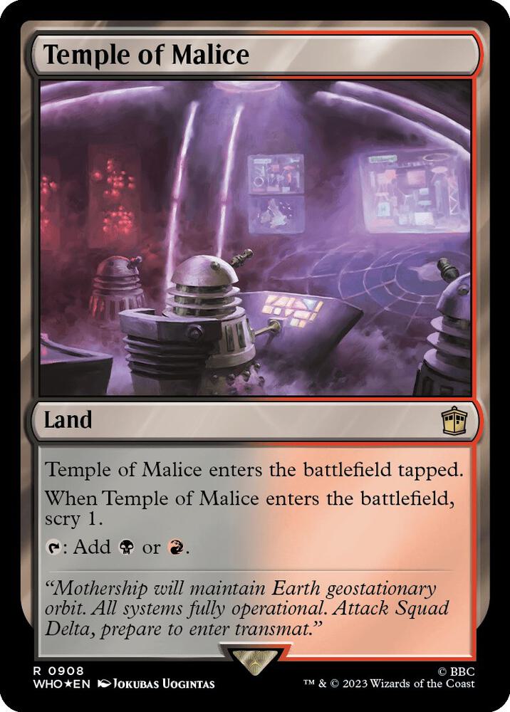 Temple of Malice (Surge Foil) 908 card from Universes Beyond: Doctor Who