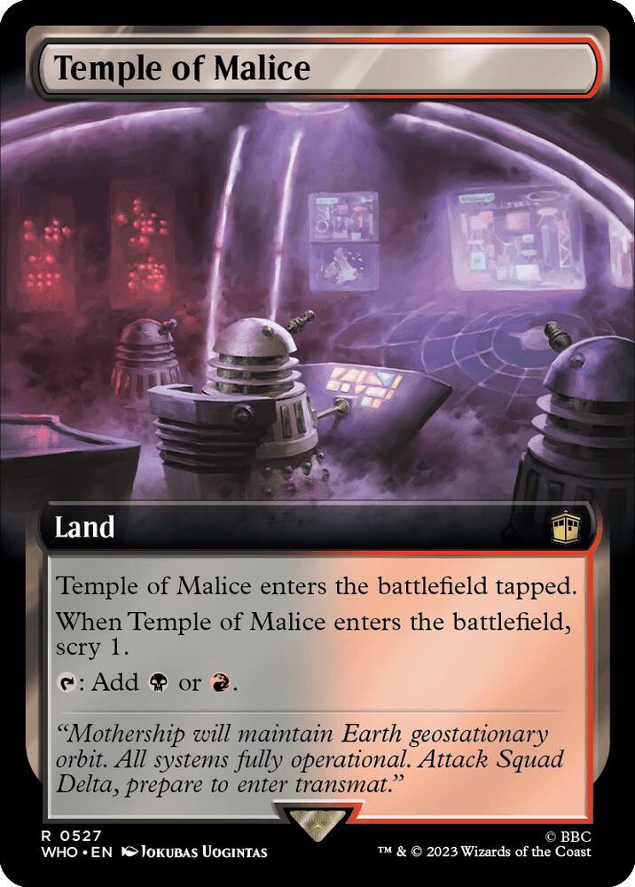 Temple of Malice (Extended Art) 527 card from Universes Beyond: Doctor Who