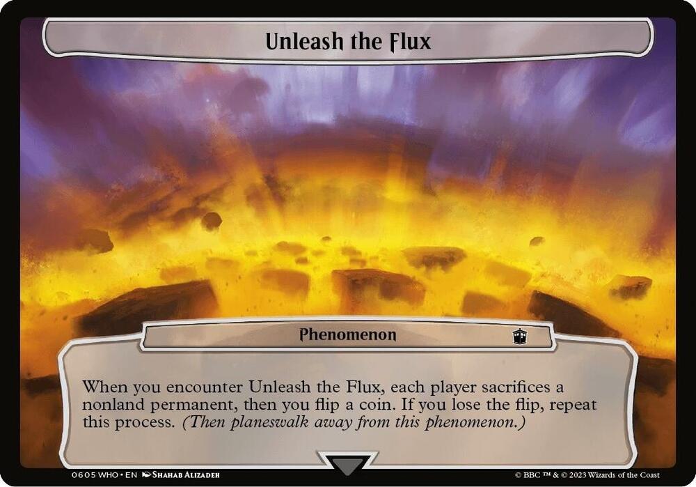 Unleash the Flux 605 card from Planechase: Universes Beyond: Doctor Who