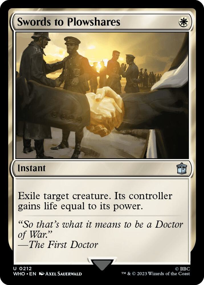 Swords to Plowshares 212 card from Universes Beyond: Doctor Who