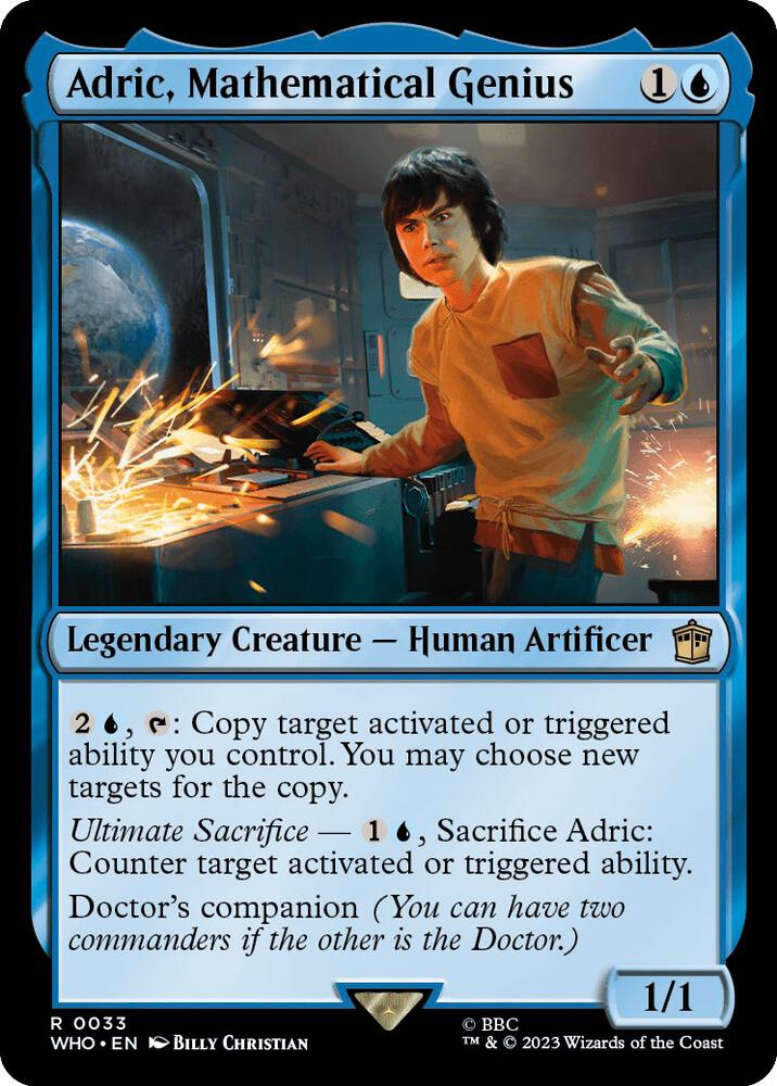 Adric, Mathematical Genius 33 card from Universes Beyond: Doctor Who
