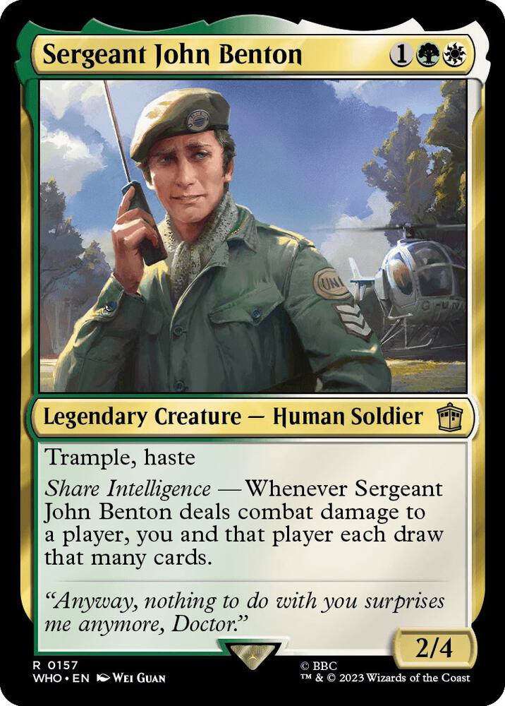 Sergeant John Benton 157 card from Universes Beyond: Doctor Who