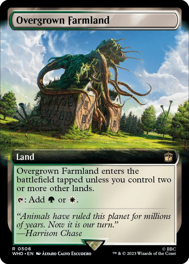 Overgrown Farmland (Extended Art) 506 card from Universes Beyond: Doctor Who