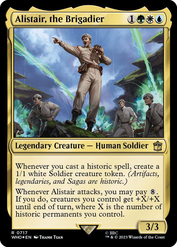 Alistair, the Brigadier (Surge Foil) 717 card from Universes Beyond: Doctor Who