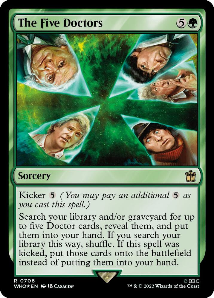 The Five Doctors (Surge Foil) 706 card from Universes Beyond: Doctor Who