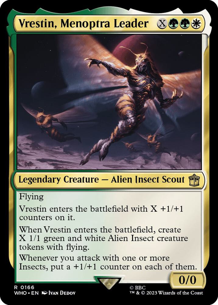 Vrestin, Menoptra Leader 166 card from Universes Beyond: Doctor Who