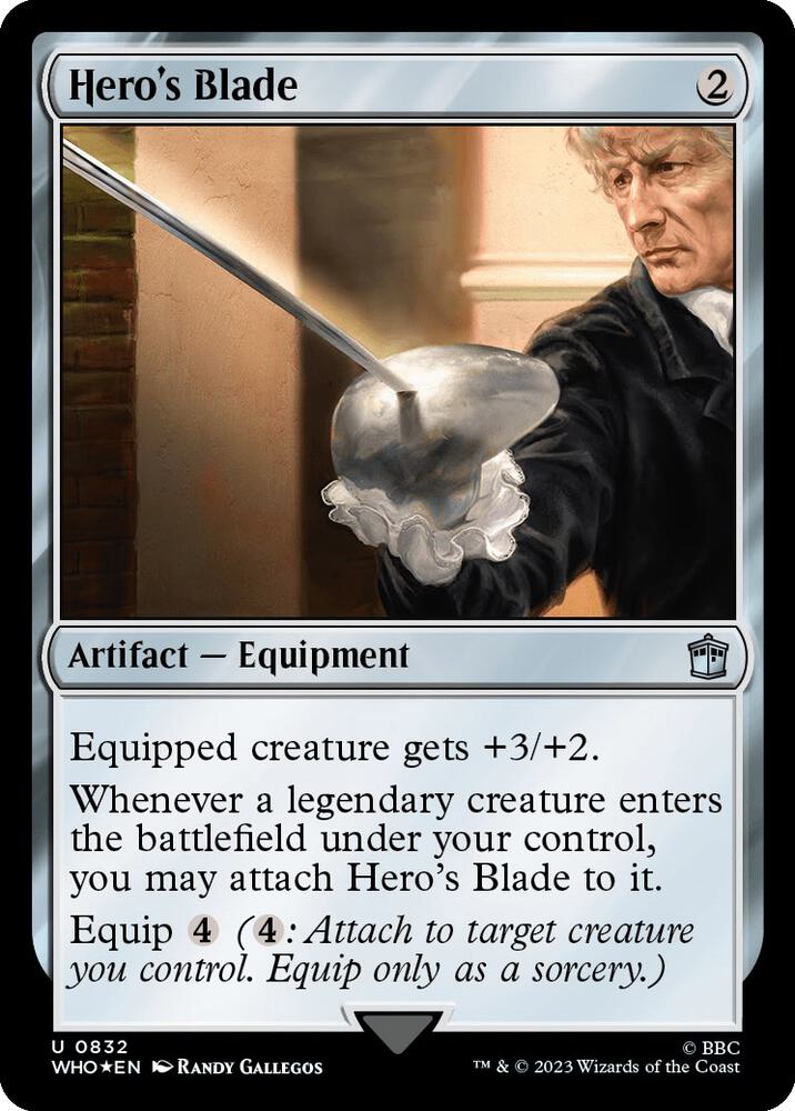 Hero's Blade (Surge Foil) 832 card from Universes Beyond: Doctor Who