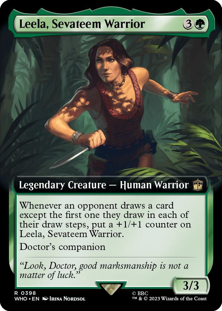 Leela, Sevateem Warrior (Extended Art) 398 card from Universes Beyond: Doctor Who