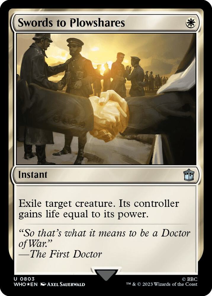 Swords to Plowshares (Surge Foil) 803 card from Universes Beyond: Doctor Who