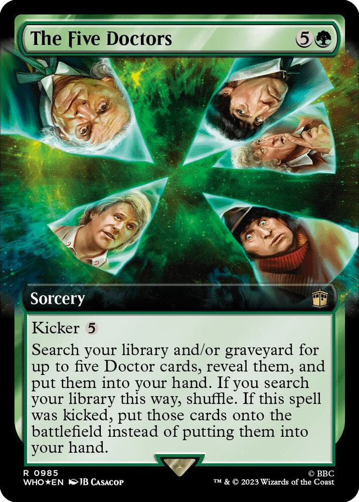 The Five Doctors (Extended Art) (Surge Foil) 985 card from Universes Beyond: Doctor Who