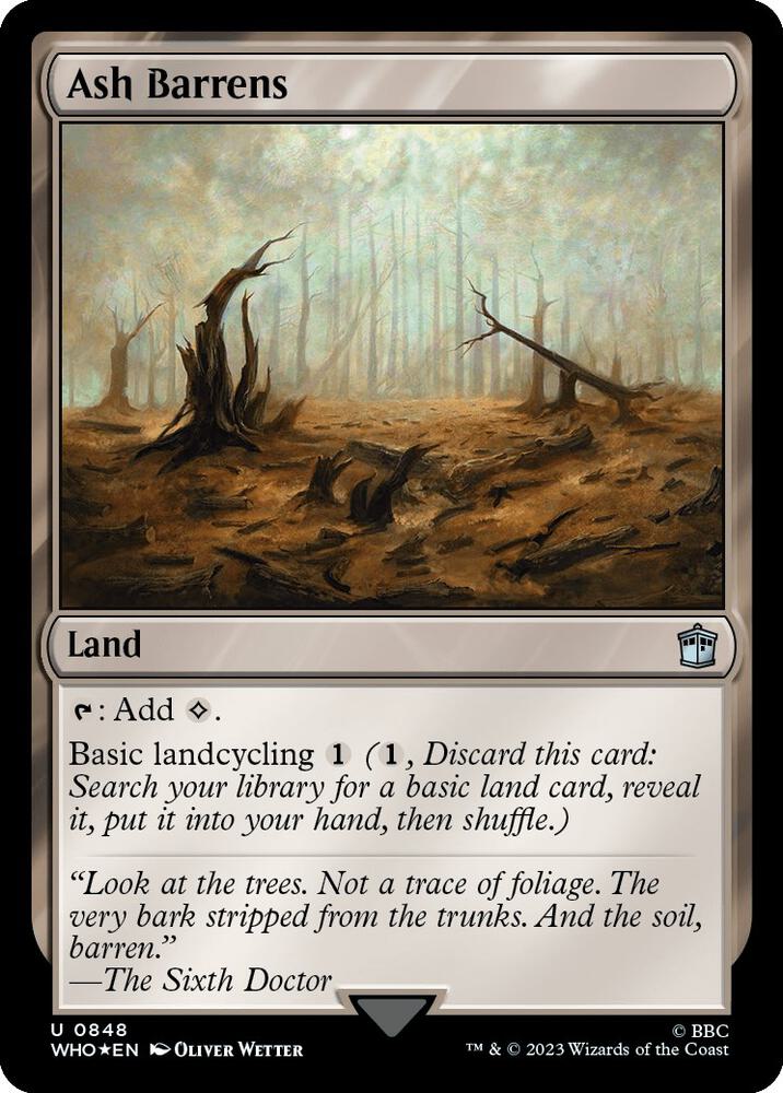 Ash Barrens (Surge Foil) 848 card from Universes Beyond: Doctor Who