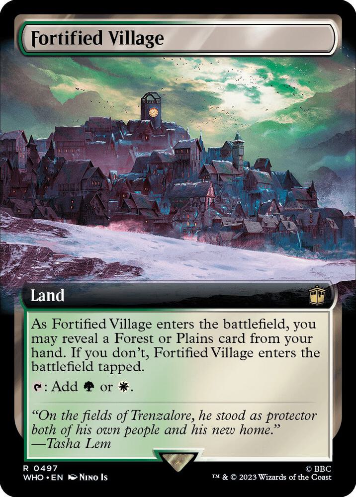 Fortified Village (Extended Art) 497 card from Universes Beyond: Doctor Who