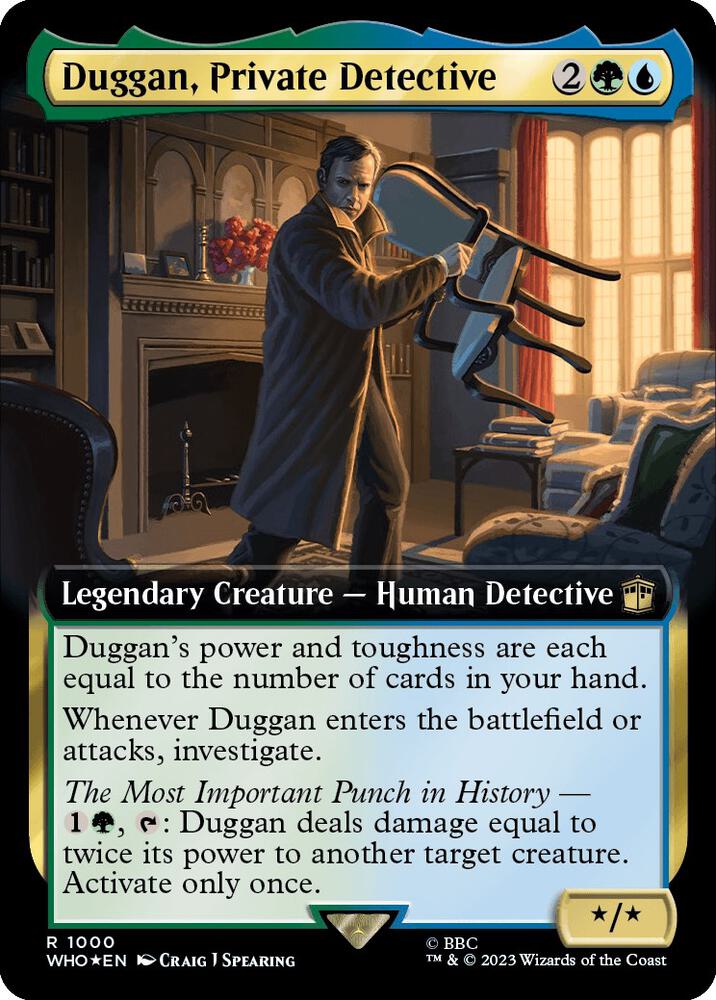 Duggan, Private Detective (Extended Art) (Surge Foil) 1000 card from Universes Beyond: Doctor Who