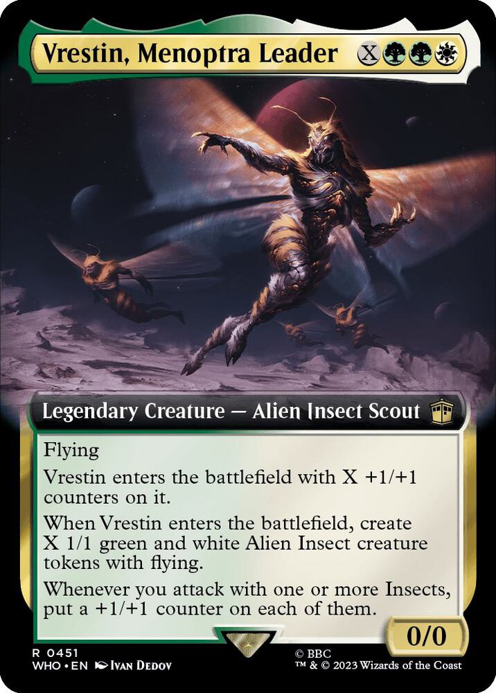 Vrestin, Menoptra Leader (Extended Art) 451 card from Universes Beyond: Doctor Who