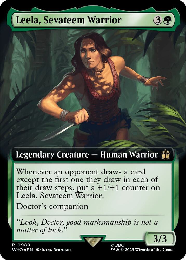 Leela, Sevateem Warrior (Extended Art) (Surge Foil) 989 card from Universes Beyond: Doctor Who