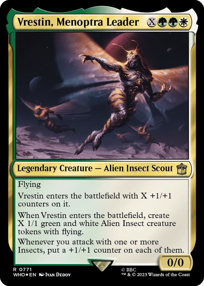 Vrestin, Menoptra Leader (Surge Foil) 771 card from Universes Beyond: Doctor Who